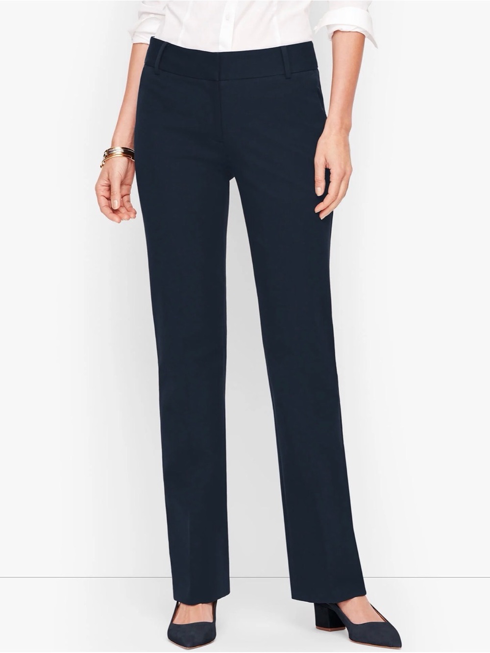 Talbots Navy Straight-Leg Dress Trousers